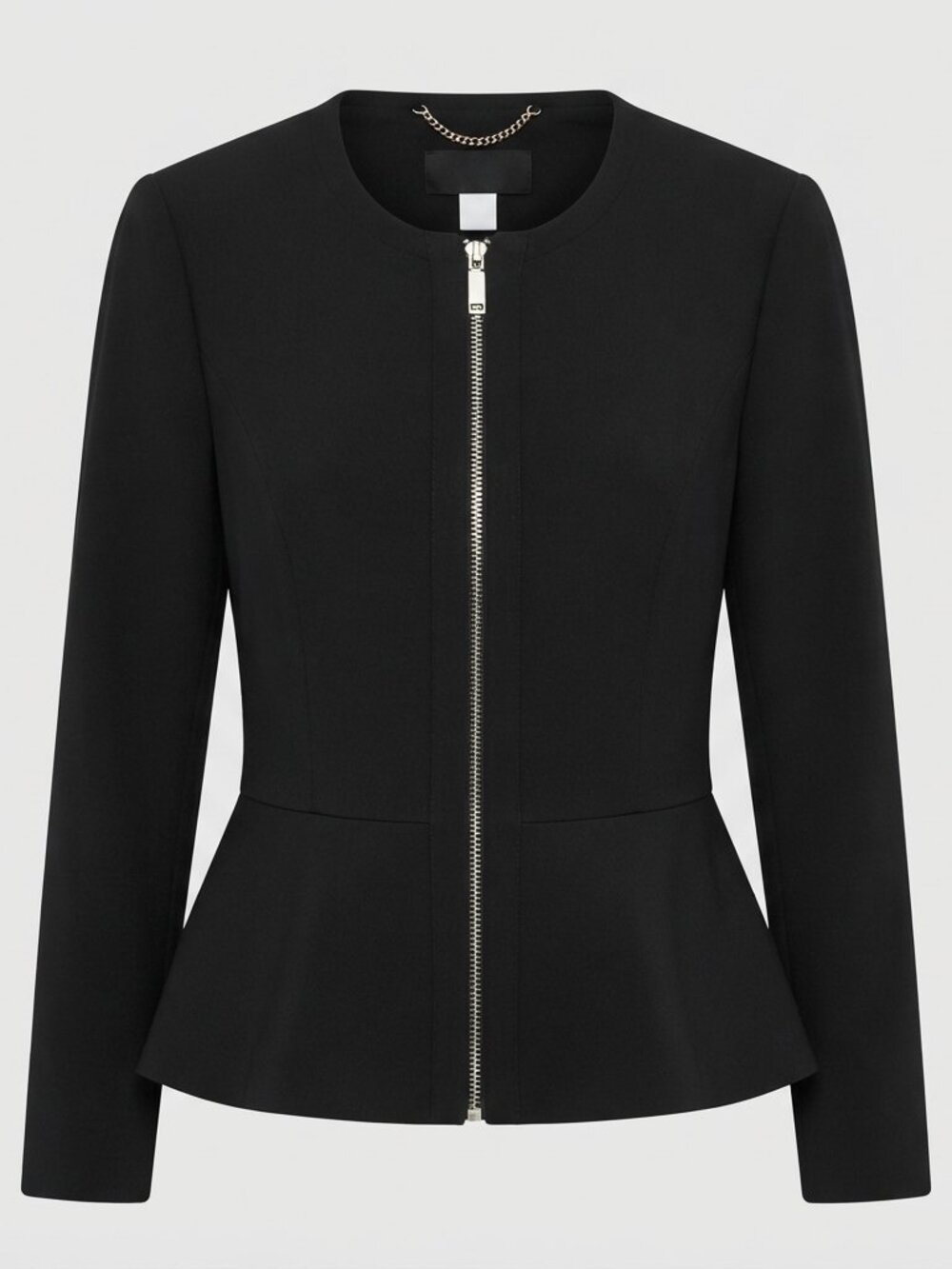 NWT DKNY Collarless Black Peplum Blazer – Size 8